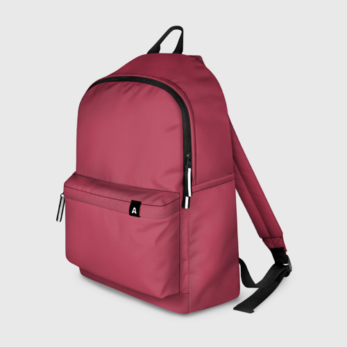Рюкзак 3D с принтом Однотонный красно-малиновый брусничный цвет, вид спереди #2