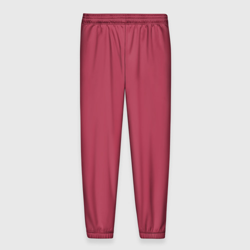 Мужские брюки 3D с принтом Однотонный красно-малиновый брусничный цвет, вид сзади #1