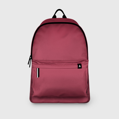 Рюкзак 3D с принтом Однотонный красно-малиновый брусничный цвет, вид сбоку #3