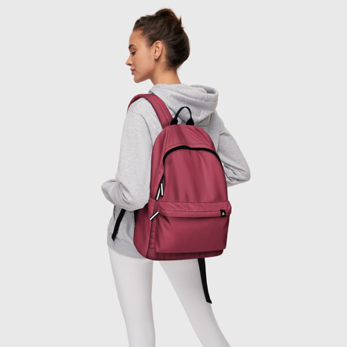 Рюкзак 3D с принтом Однотонный красно-малиновый брусничный цвет, фото #4