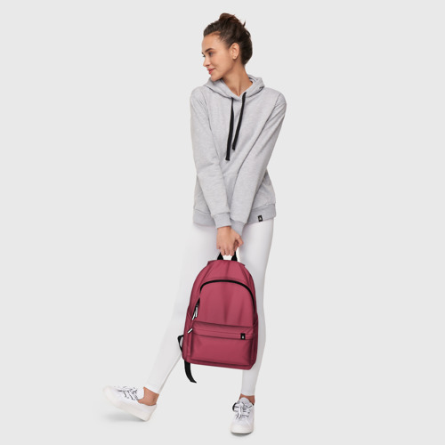 Рюкзак 3D с принтом Однотонный красно-малиновый брусничный цвет, фото #6
