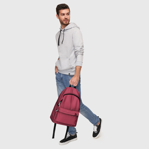 Рюкзак 3D с принтом Однотонный красно-малиновый брусничный цвет, фото #5
