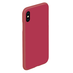 Чехол для iPhone XS Max матовый Однотонный красно-малиновый брусничный цвет - фото 2