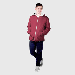 Мужская куртка 3D Однотонный красно-малиновый брусничный цвет - фото 2