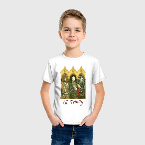 Детская футболка хлопок St trinity, цвет белый - фото 3
