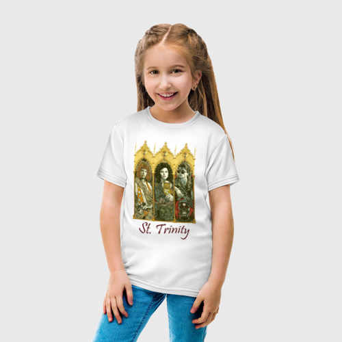Детская футболка хлопок St trinity, цвет белый - фото 5