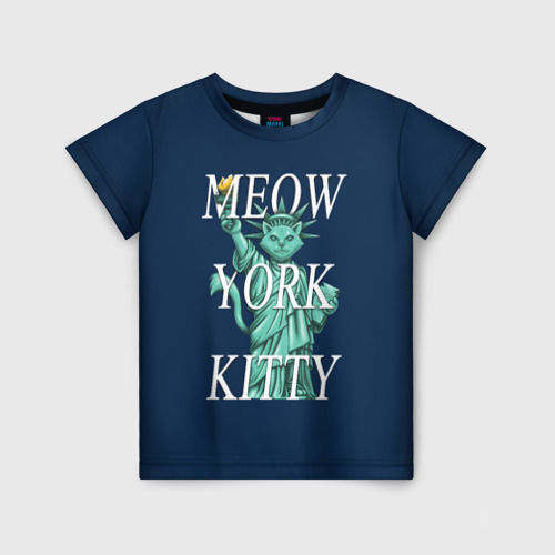 Детская футболка 3D Meow York Kitty, цвет 3D печать