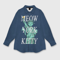 Мужская рубашка oversize 3D Meow York Kitty