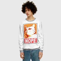 Мужской свитшот 3D Nope - cat - фото 2
