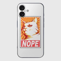 Чехол для iPhone 16 силиконовый с защитой камеры Nope - cat