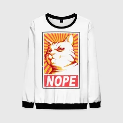 Мужской свитшот 3D Nope - cat