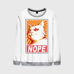 Мужской свитшот 3D Nope - cat