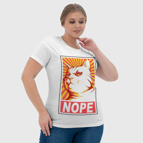 Женская футболка 3D с принтом Nope - cat, фото #4