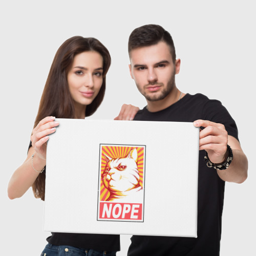 Холст прямоугольный Nope - cat, цвет 3D печать - фото 5