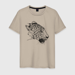 Леопард в профиль – Мужская футболка хлопок с принтом купить со скидкой в -20%