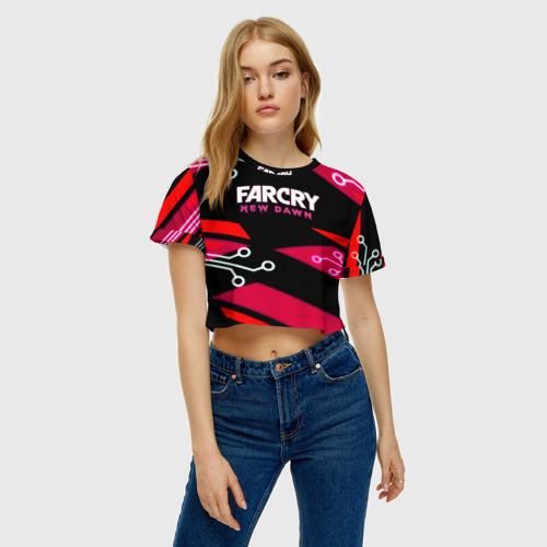 Женская футболка Crop-top 3D Farcry new dawn, цвет 3D печать - фото 3