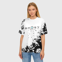 Женская футболка oversize 3D Ghost of Tsushima текстура samurai - фото 2