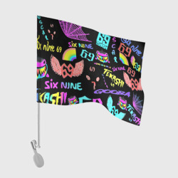 Флаг для автомобиля 6ix9ine logo rap bend