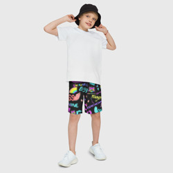 Детские спортивные шорты 3D 6ix9ine logo rap bend - фото 2