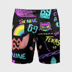 Мужские шорты спортивные 6ix9ine logo rap bend