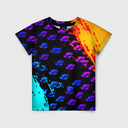 Brawl stars neon logo kids – Детская футболка 3D с принтом купить со скидкой в -33%