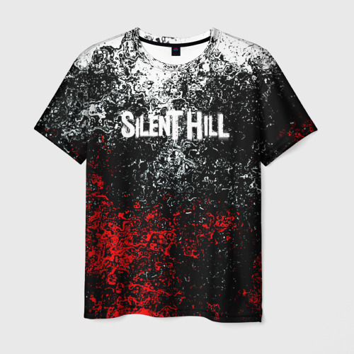 Мужская футболка с принтом Silenthill брызги красок, вид спереди №1