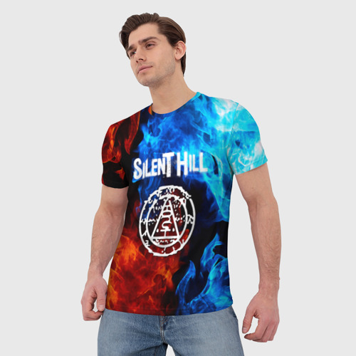Мужская футболка 3D Silent hill огненный стиль, цвет 3D печать - фото 3