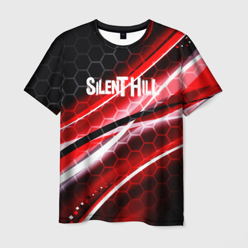 Мужская футболка с принтом Silent hill текстура, вид спереди №1