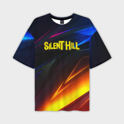 Мужская футболка oversize 3D Silent hill stripes neon