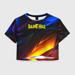 Женская футболка Crop-top 3D Silent hill stripes neon