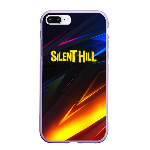 Чехол для iPhone 7Plus/8 Plus матовый Silent hill stripes neon, цвет светло-сиреневый