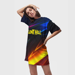 Платье-футболка 3D Silent hill stripes neon - фото 2
