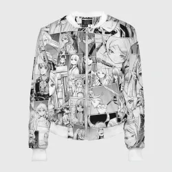 Женский бомбер 3D Провожающая в последний путь Фрирен узор