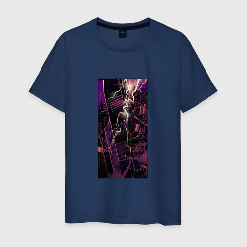 Мужская футболка из хлопка с принтом Башня таро cyberpunk 2077, вид спереди №1