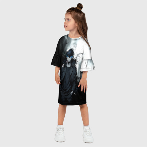 Детское платье 3D с принтом Сон герой - Поднятие уровня в одиночку, фото на моделе #1