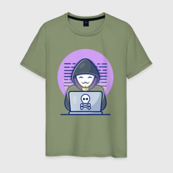 Хакер анонимус – Мужская футболка хлопок с принтом купить со скидкой в -20%