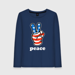 Женский лонгслив хлопок USA peace