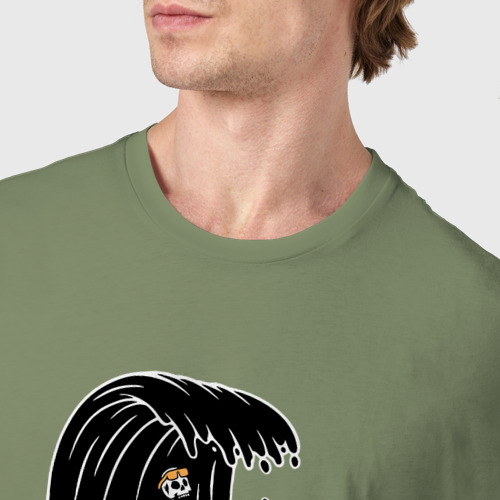Мужская футболка хлопок Кофейный серфер, цвет авокадо - фото 6