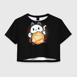Женская футболка Crop-top 3D Котик мастер - DnD