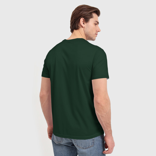 Мужская футболка 3D с принтом Зеленый водный дракон, вид сзади #2
