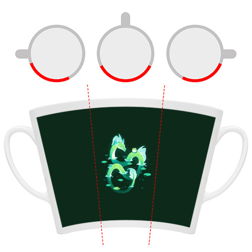 Кружка Латте с принтом Зеленый водный дракон, фото #6