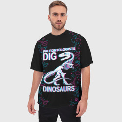 Мужская футболка oversize 3D Paleontologists dig dinosaurs - фото 2