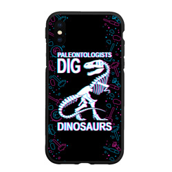 Чехол для iPhone XS Max матовый Paleontologists dig dinosaurs