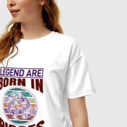 Женская футболка хлопок Oversize Легенда рождается под знаком рыбы - фото 2