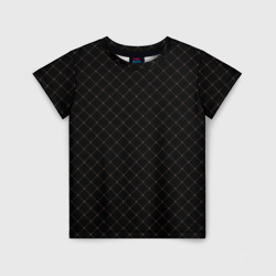 Чёрный клетчатый с коричневыми полосами – Детская футболка 3D с принтом купить со скидкой в -33%