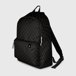 Чёрный клетчатый с коричневыми полосами – Рюкзак 3D с принтом купить
