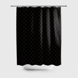 Чёрный клетчатый с коричневыми полосами – Штора 3D для ванной с принтом купить