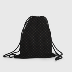 Чёрный клетчатый с коричневыми полосами – Рюкзак-мешок 3D с принтом купить со скидкой в -25%