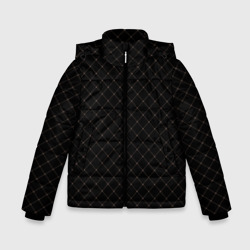Чёрный клетчатый с коричневыми полосами – Зимняя куртка для мальчиков 3D с принтом купить