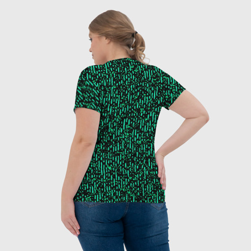 Женская футболка 3D Абстрактный полосатый зелёный, цвет 3D печать - фото 7